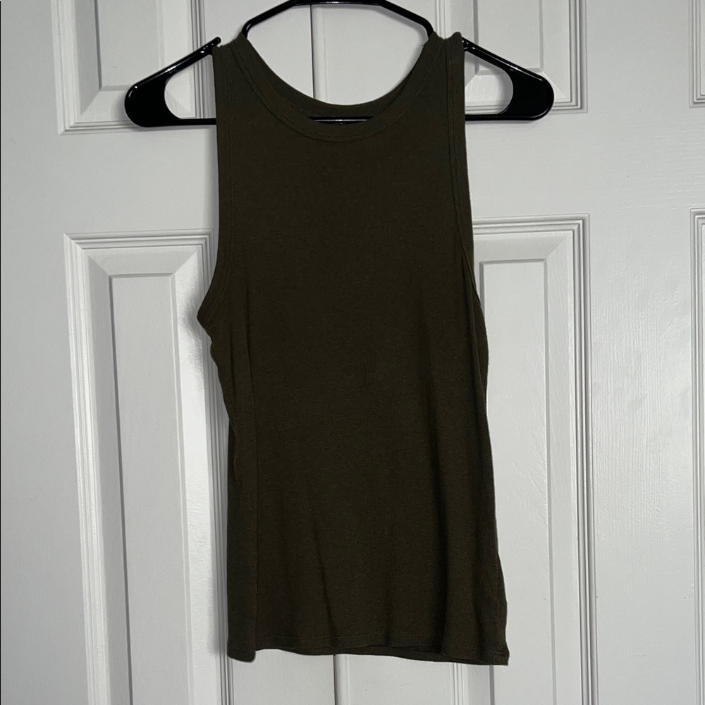 L Dark Green High Neck Tank